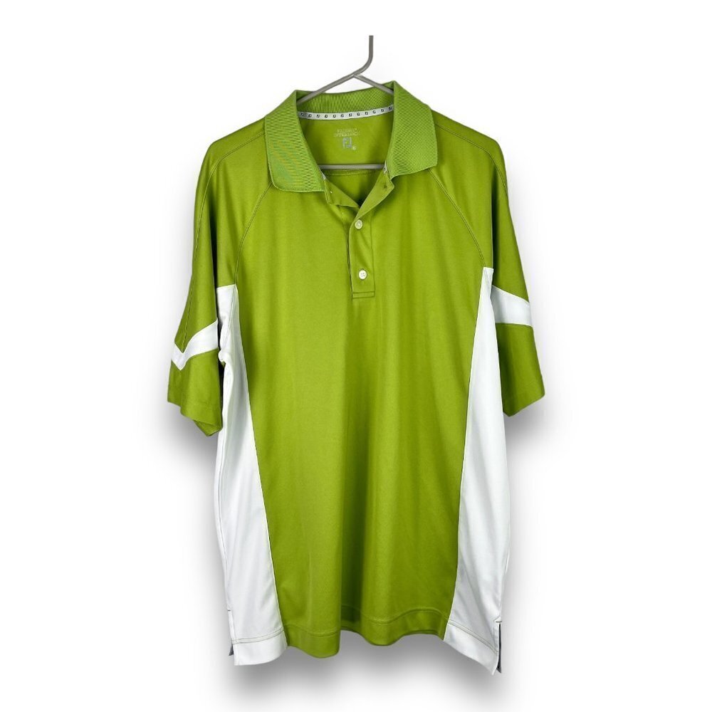 FootJoy ProDry Interlock Mens Sz L Golf Polo Shirt - Summer Fall Tennis Bright